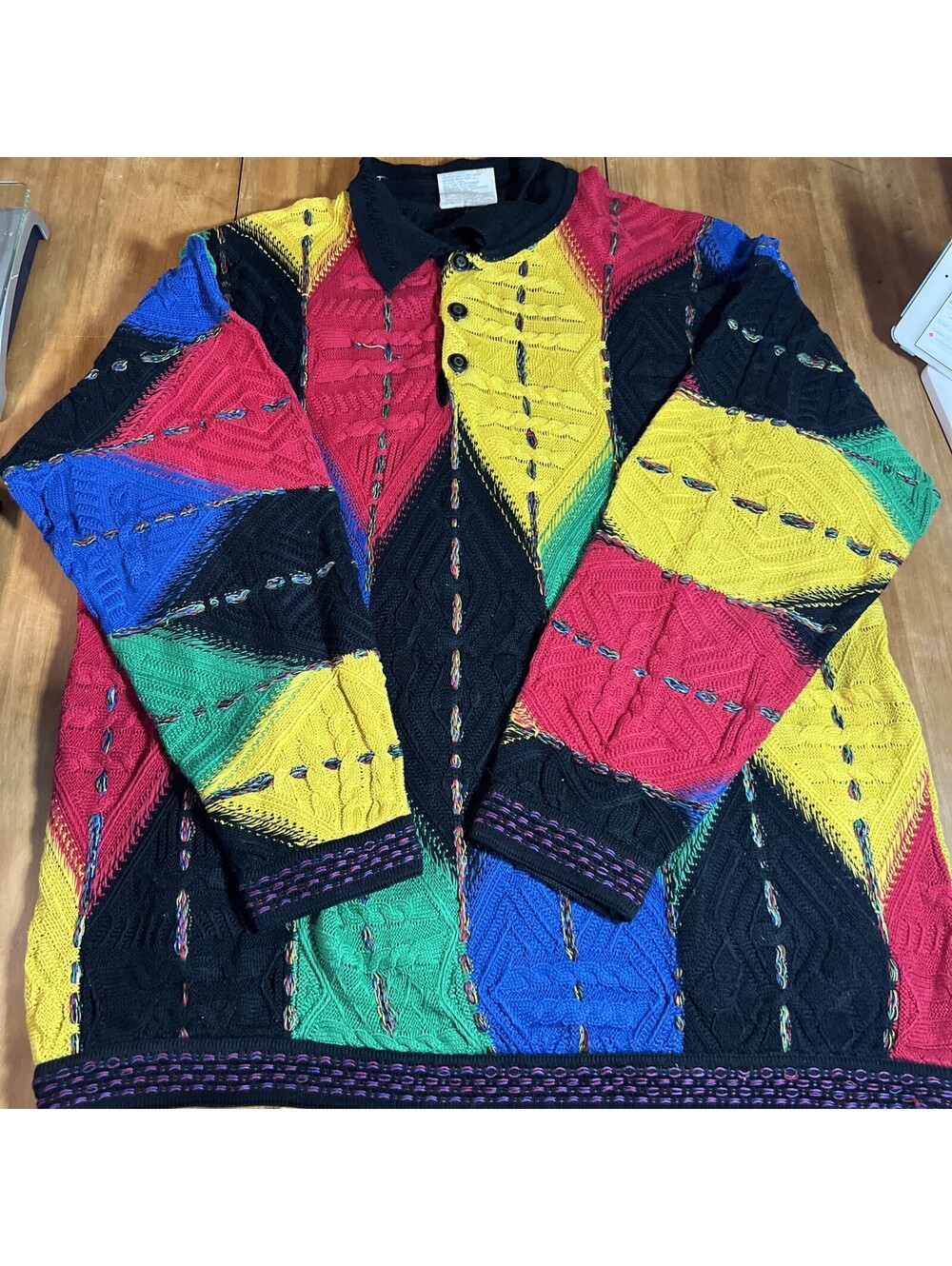 Vintage Coogi Polo Sweater Multi Color XL Y2K